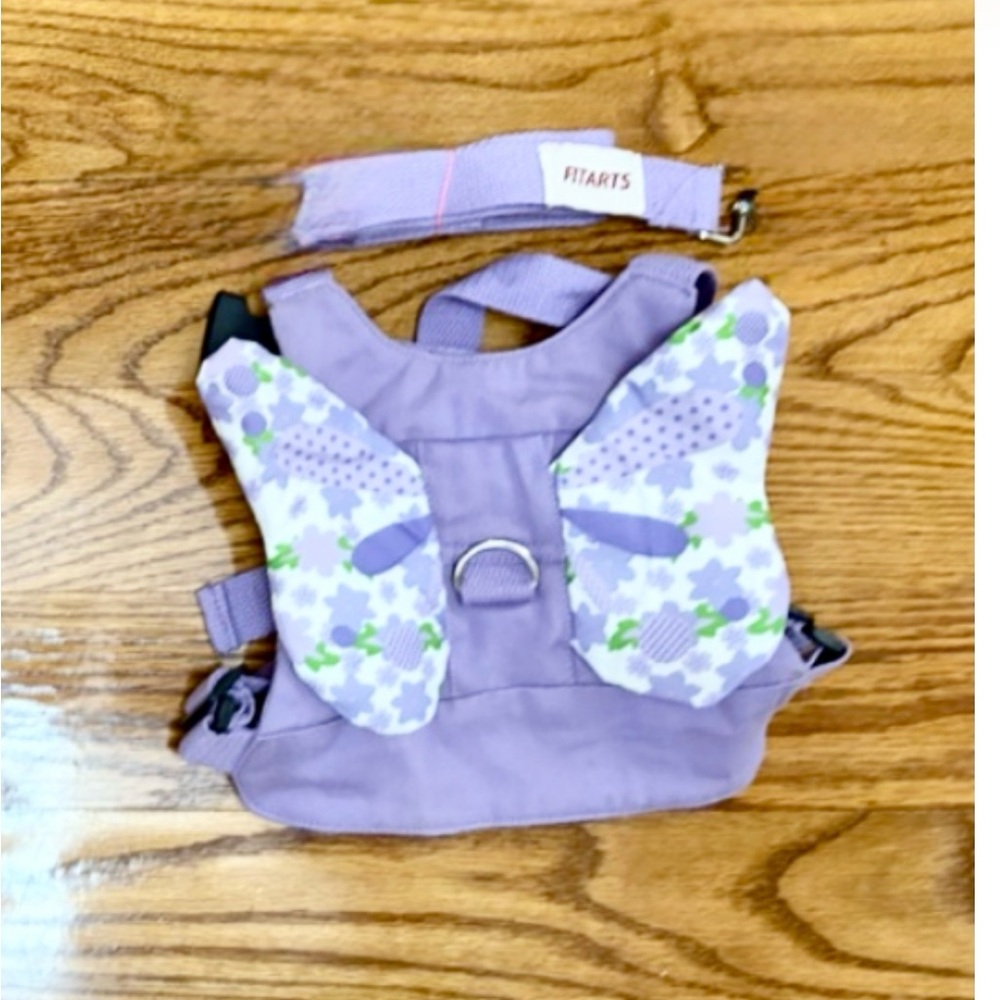 Purple butterfly wings for kid. Could double as costume and safety harness!